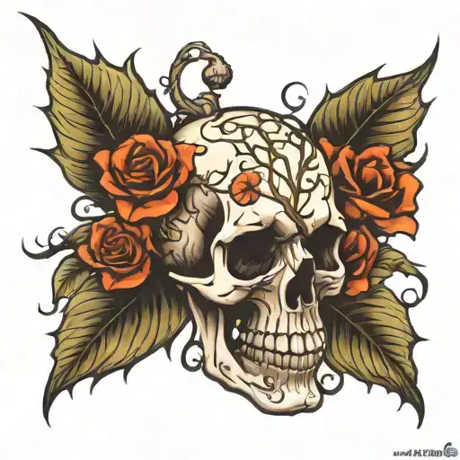 Skull And Thorn Vine