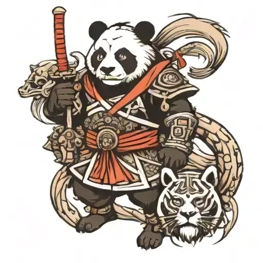 Panda Ninja And Lion Samurai