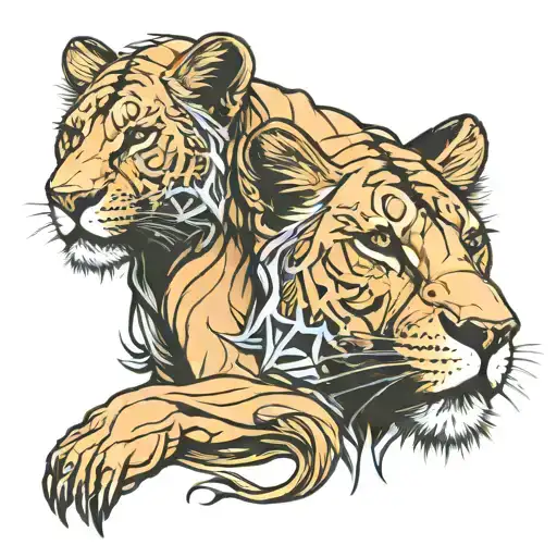 Female Lioness Strength Mother