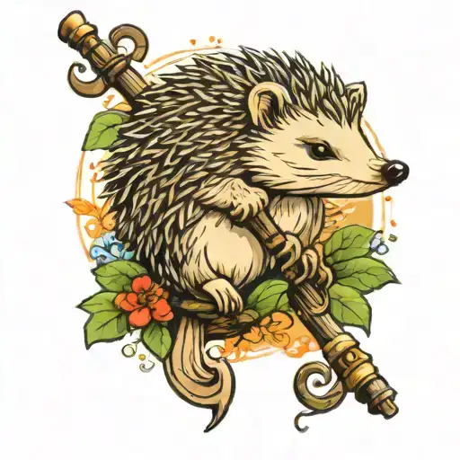 Woodland Hedgehog Fishing Rod