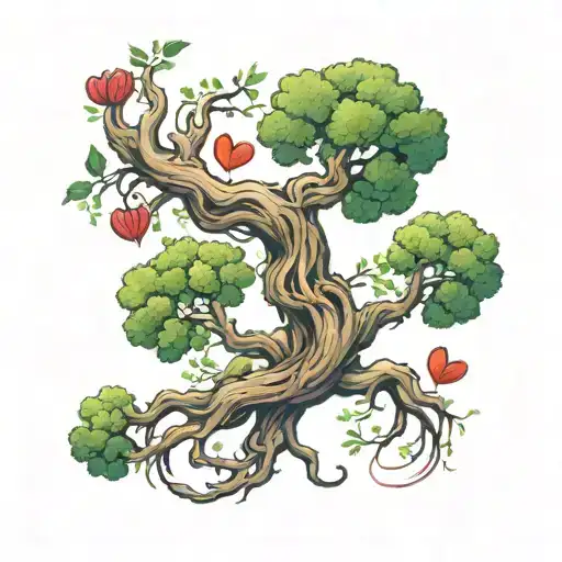 Tree Intertwined Symbolizing Eternal Love