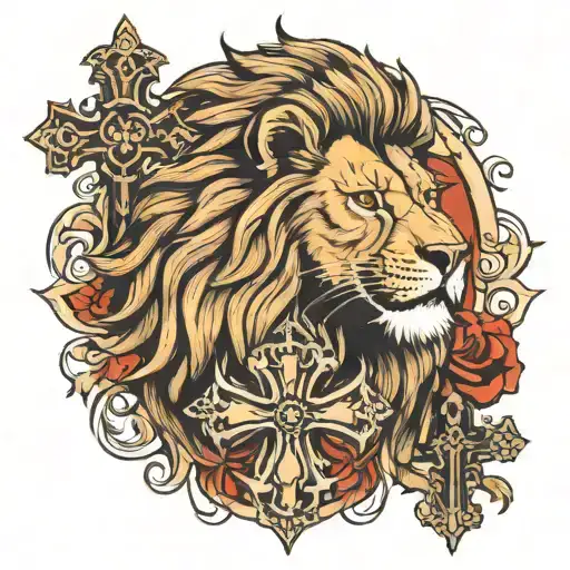 Lion With Cross