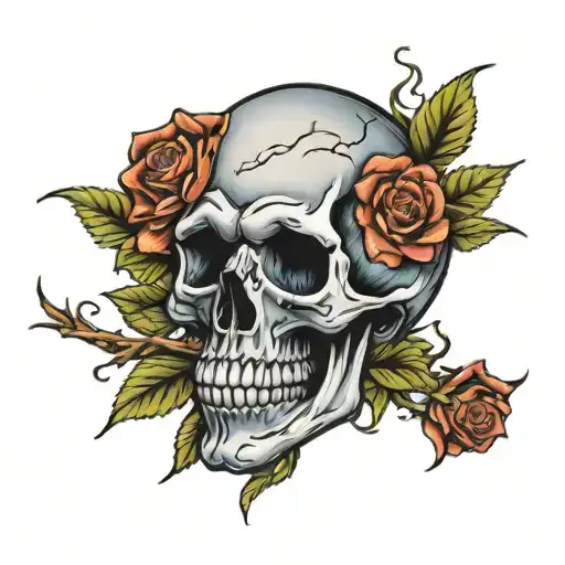Skull And Roses Full Color 20X10