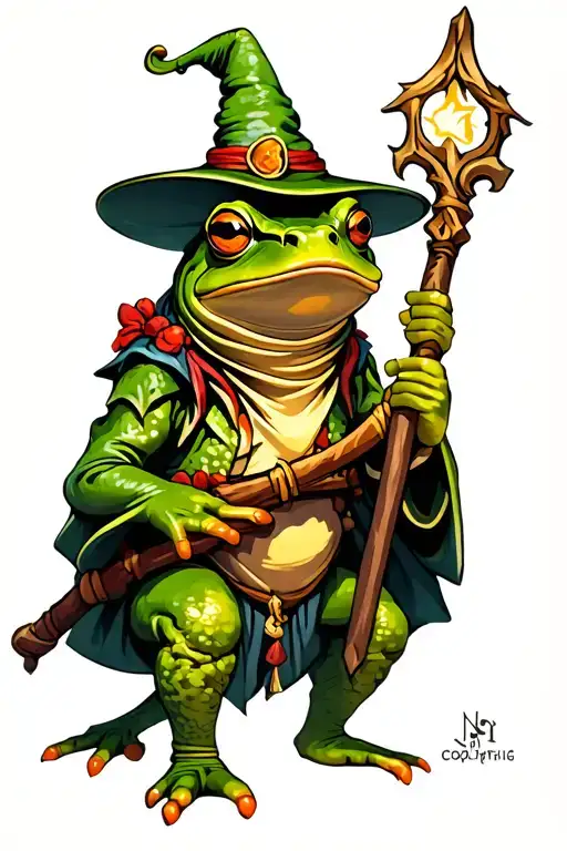 Frog Wizard With A Staff