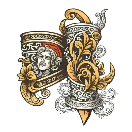 Ancient Greek Or Roman Arm Sleeve Tattoo Design