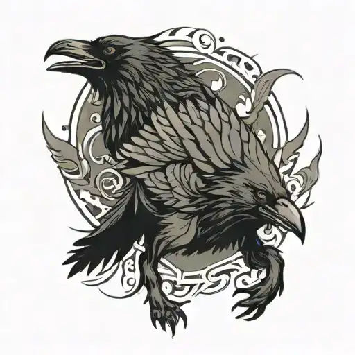 Raven And Wolf Running