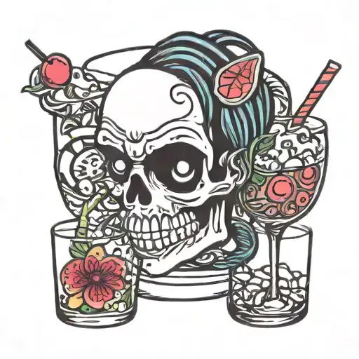 Kawaii Creepy Cocktail Rocks Glass