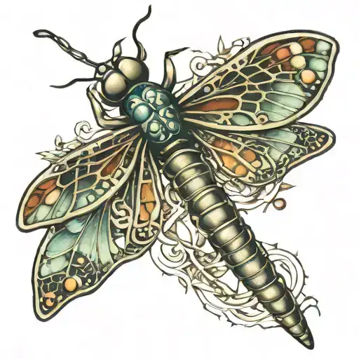 Dragonfly Moth Hybrid Creature Combining Elements Like The Sun