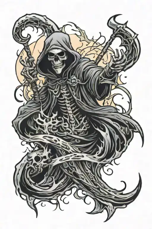 Cemetery Grim Reaper Souls Swimming