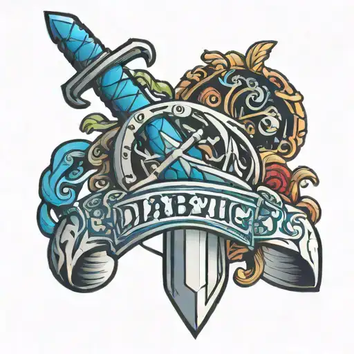 Sword And Diabetic Blue Ring And Diabetic Warrior