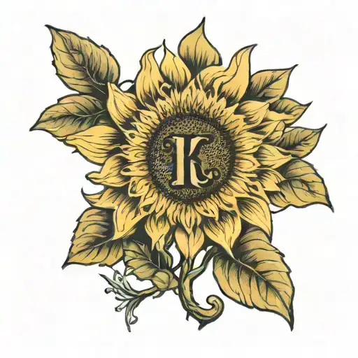 A Sunflower And The Letter K