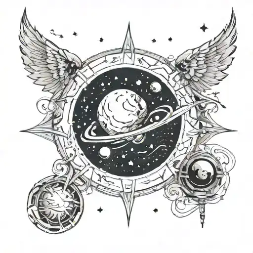 Space Poem Written In Elegant Calligraphy