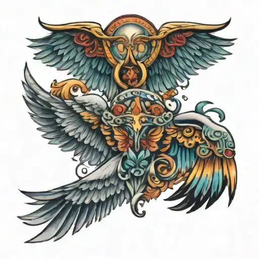 A Set Of Just Angelic Wings With Color