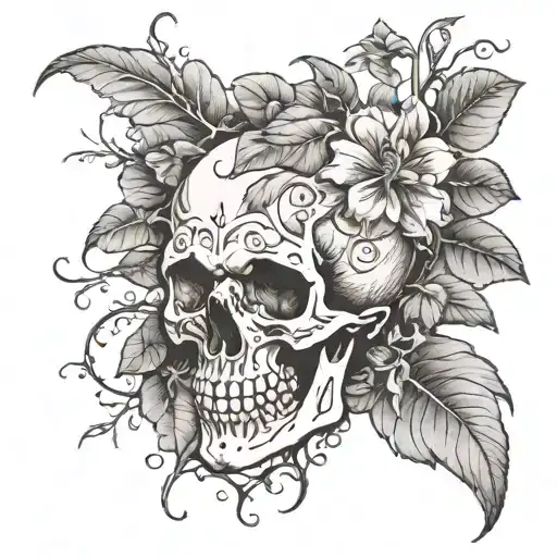 Nature Skull At Peace Arm Sleeve