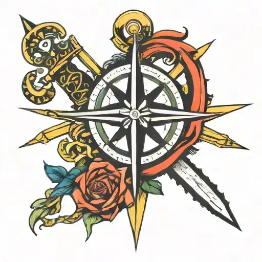 Compass Rose Anchor Dagger