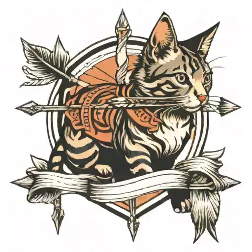 Cat And Arrows Representing Progress
