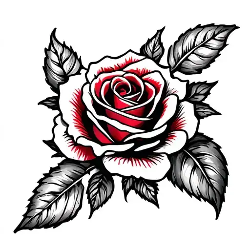 Black And Red Rose