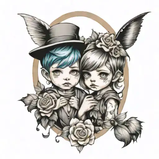 Boy And Girl Children For Man