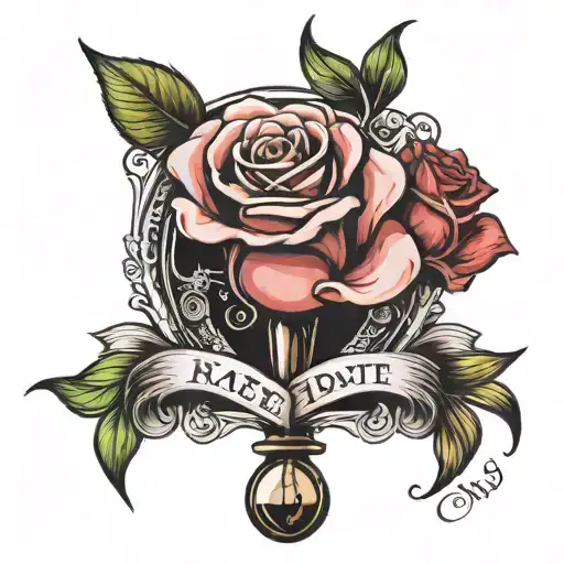 Rose With An Hourglass With A Date