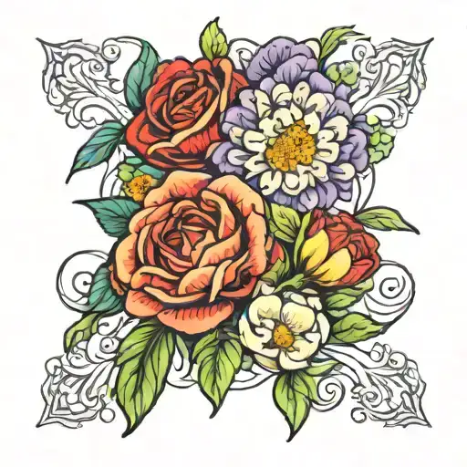 May And August Birth Flowers Intertwined