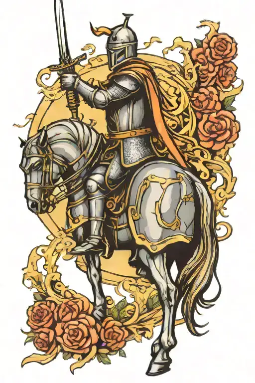 Medeval Knight Holding Sword