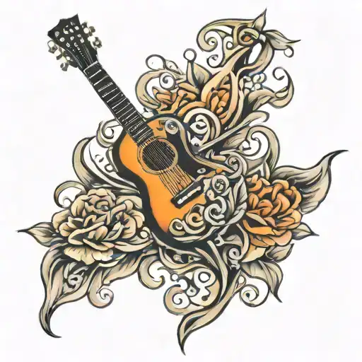 Guitar Tattoo Design
