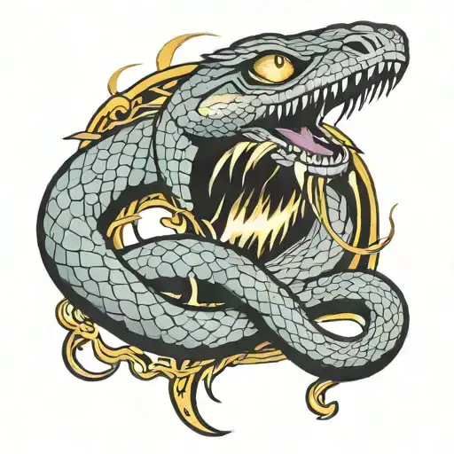 Snake Against Lightning Background