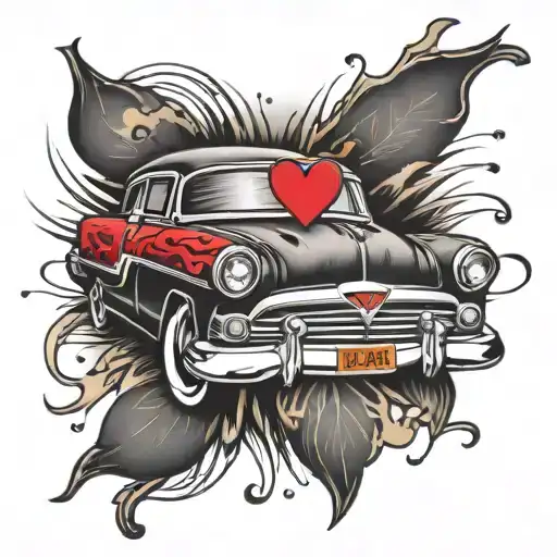 Car With Heartbeat Line Going Thru