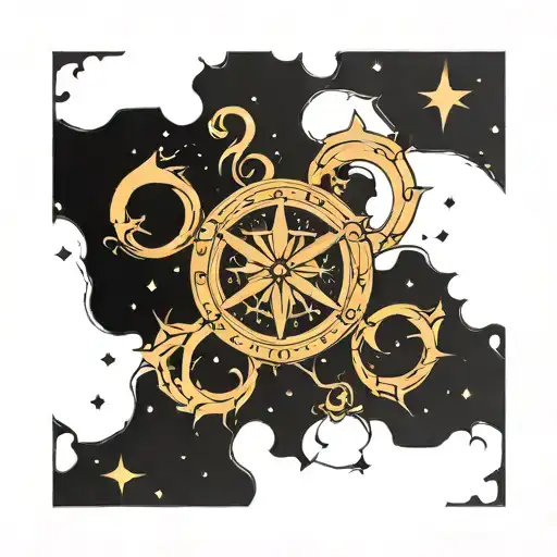 Gemini Zodic Symbol With Star Constellation