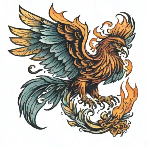 Rising Phoenix Rising From Ashes