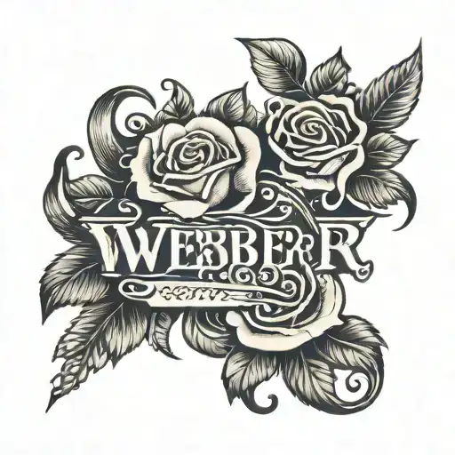 Weber In Old English Lettering With A Rose Going Through The Letters
