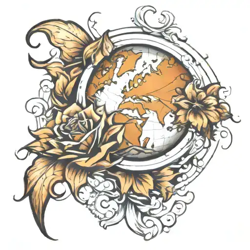 Cover Up For A Globe Tatoo Design