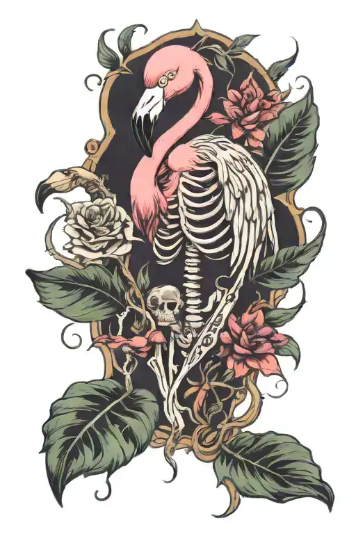 Flamingo Skeleton Looking