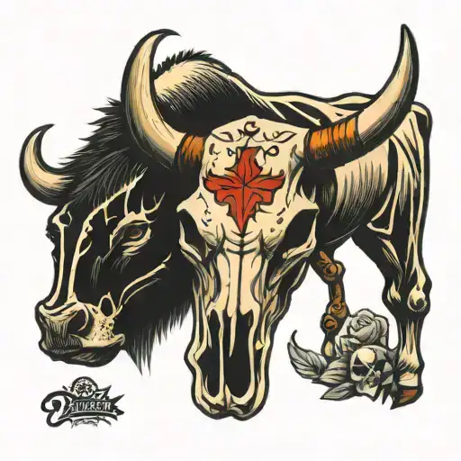 Cattle Fighter And Cow Skull