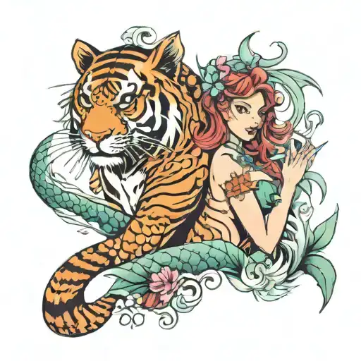 Mermaid And Tiger