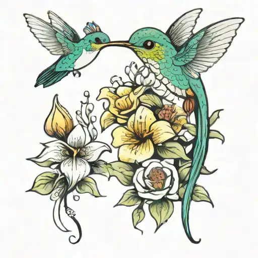 Humming Bird And Frog