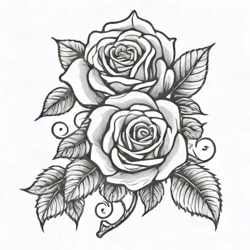 Rose Outline The Stem Says Family In Script