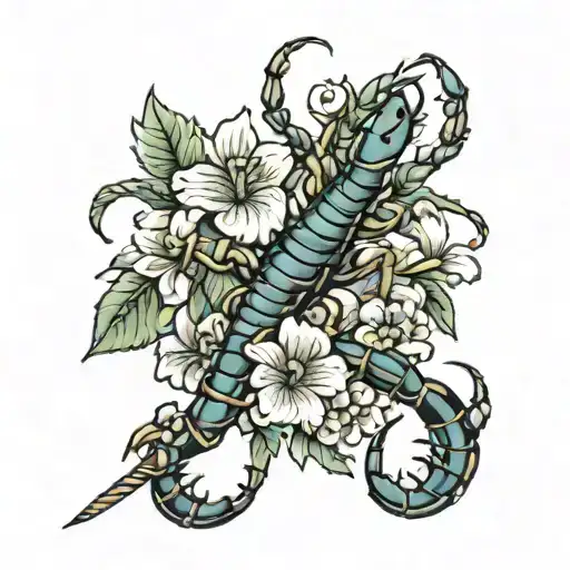 Flowers And A Scorpion