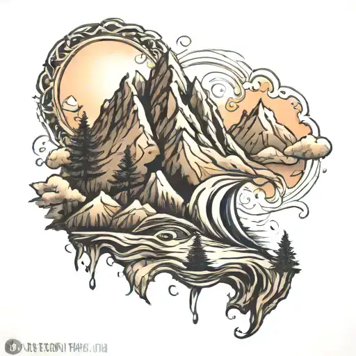 Mountain Peak Surrounded