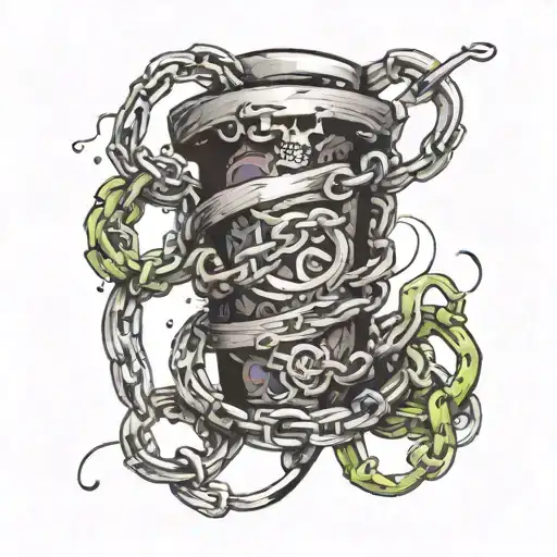 Chained Wrapped Around For Arm With Quote In The Middle