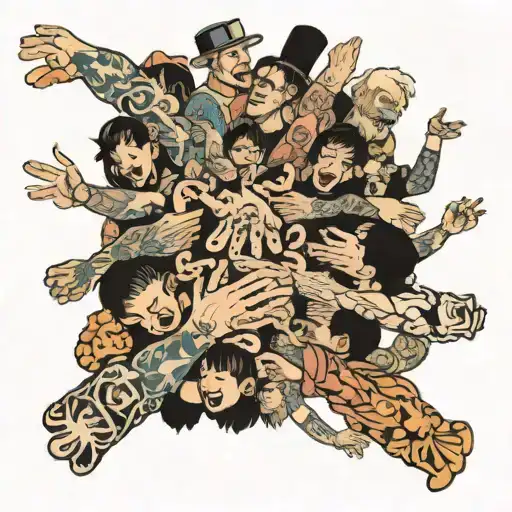 A Large Group Of People High Fiving