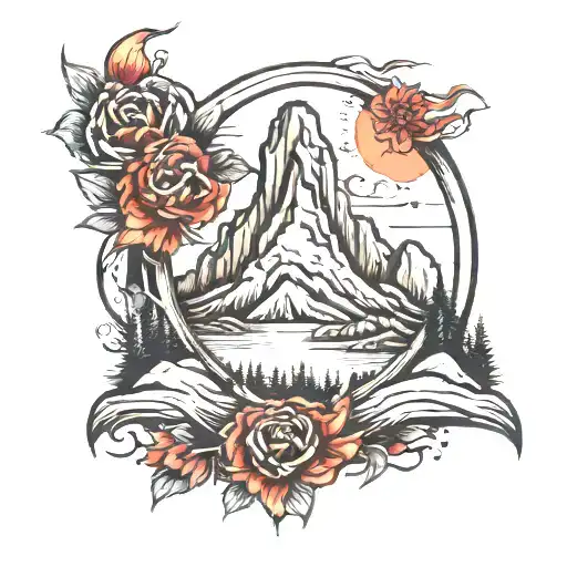 Mountain In The Middle Of Horse Shoe