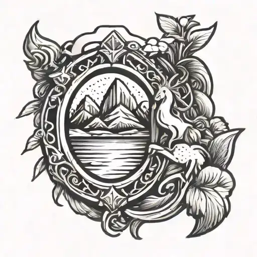 Horse Shoe With Mountain Peak