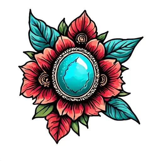 Circle Western Turquoise