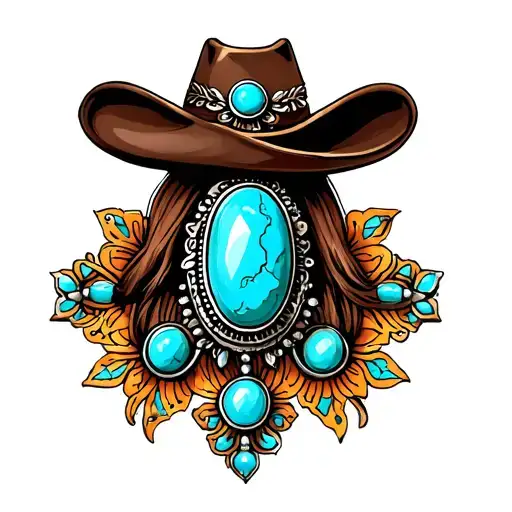 Western Turquoise Brooch