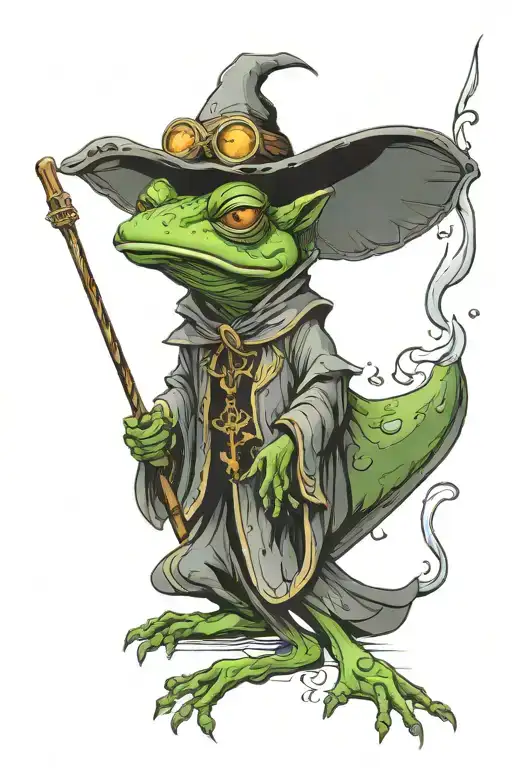Medieval Wizard Frog Casting A Spell