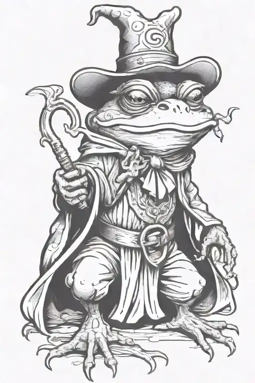 Medieval Wizard Frog Casting A Spell