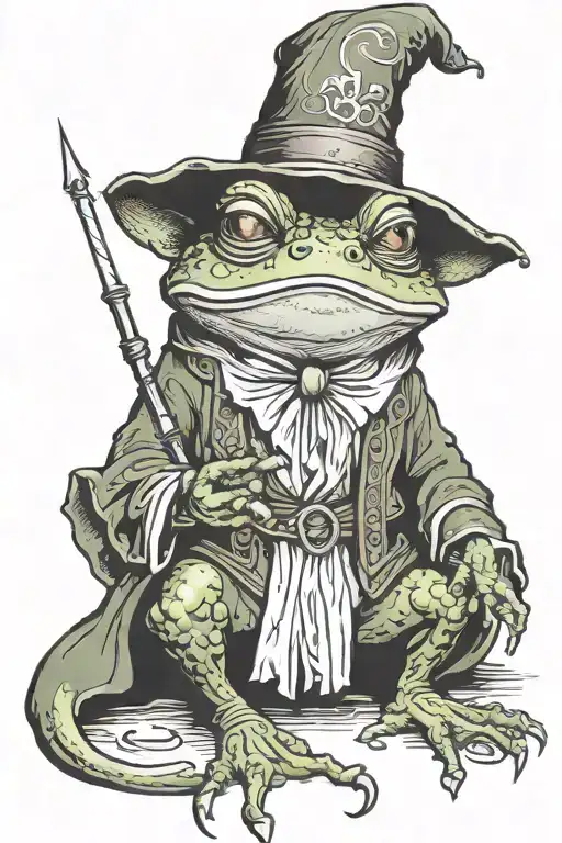 Medieval Wizard Frog Casting A Spell