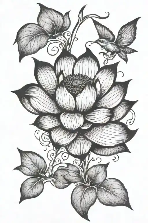 Sun Shining With Lotus Flower Blooming