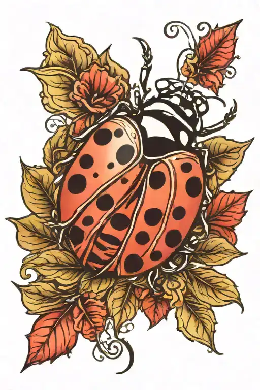 Ladybug And Vines